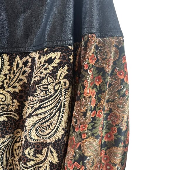 Vintage Pelle Leather & Fabric Bomber Jacket Men's L 90s Retro Streetwear - Picture 5 of 8